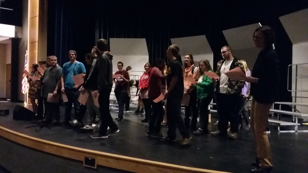 Practicing "Romeo and Juliet" in the PAC