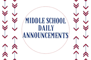 Middle School Announcements 2.25.2019